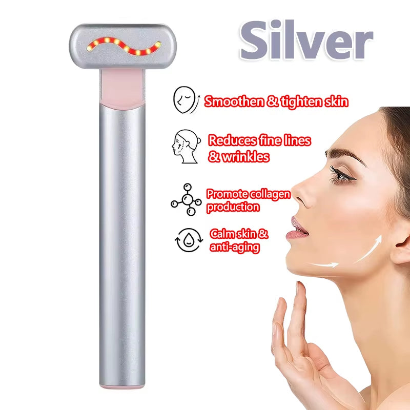 EMS Microcurrent Face Lifting Device Red Light Therapy Facial Wand Eye Neck Massager Skin Tightening anti Wrinkle Beauty Tool