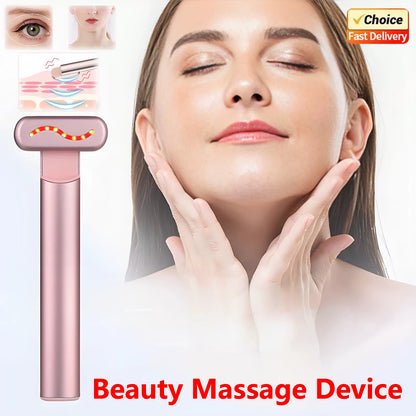 EMS Microcurrent Face Lifting Device Red Light Therapy Facial Wand Eye Neck Massager Skin Tightening anti Wrinkle Beauty Tool
