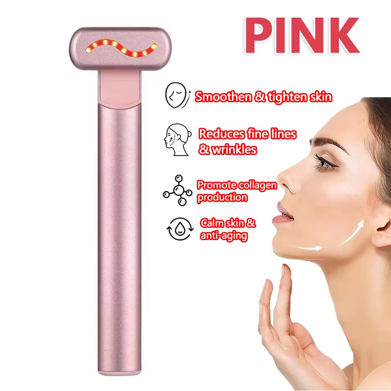 EMS Microcurrent Face Lifting Device Red Light Therapy Facial Wand Eye Neck Massager Skin Tightening anti Wrinkle Beauty Tool