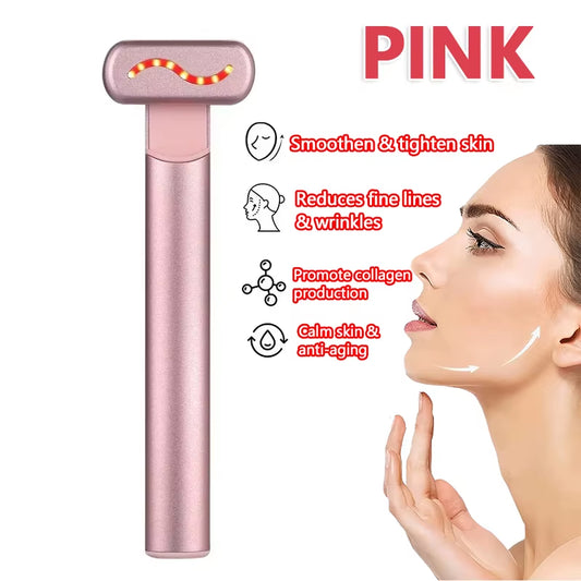 EMS Microcurrent Face Lifting Device Red Light Therapy Facial Wand Eye Neck Massager Skin Tightening anti Wrinkle Beauty Tool