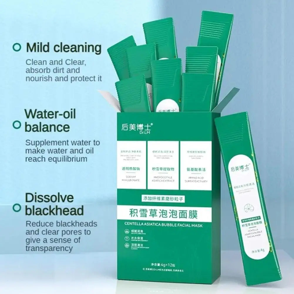 Centella Asiatica Bubble Facial Mask Blackhead Removal Freeze Mask Soothing Bubble Mask Shrink Pores Brighten Skin Nourish Mask
