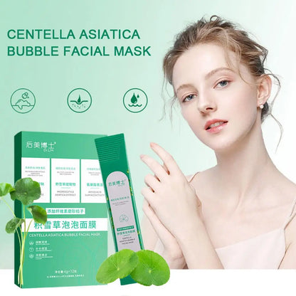 Centella Asiatica Bubble Facial Mask Blackhead Removal Freeze Mask Soothing Bubble Mask Shrink Pores Brighten Skin Nourish Mask