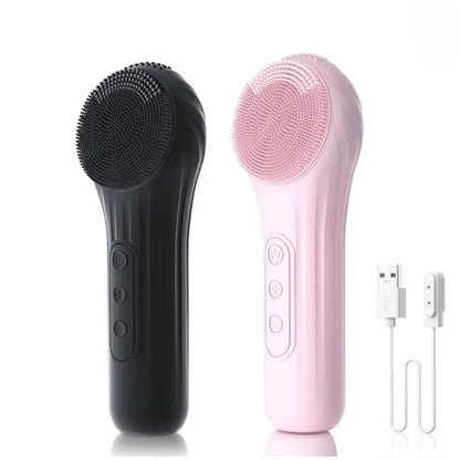 Sonic Waterproof Facial Cleansing Brush Rechargeable Scrubber Exfoliating Vibrating Deep Clean Face Cleaner Skin Care Tool