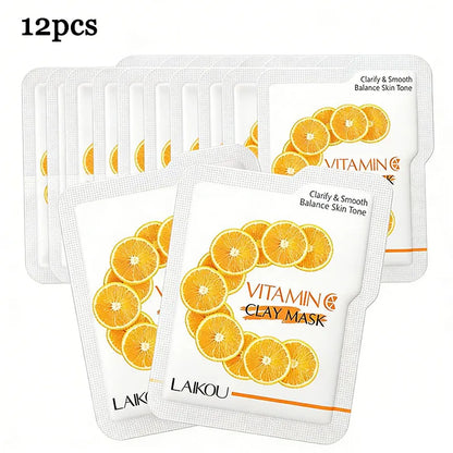12pcs Sakura Mud mask Brightening Hydrating Face Mask Luminious Skin Clean Facial Cleansing Clay Hydrating Anti Wrinkle Skincare